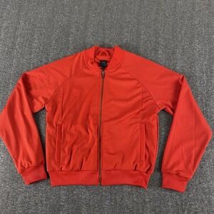 Adidas Originals Women Size 40 Medium Red Mesh Track Jacket Full Zip Athletic